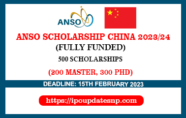 ANSO Scholarship China 2023/24