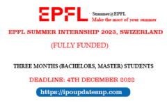 EPFL Summer Internship 2023 in Switzerland | Fully Funded