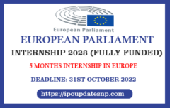 European Parliament Traineeship 2023 (Fully Funded)