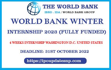 World Bank Winter Internship 2023 | Fully Funded